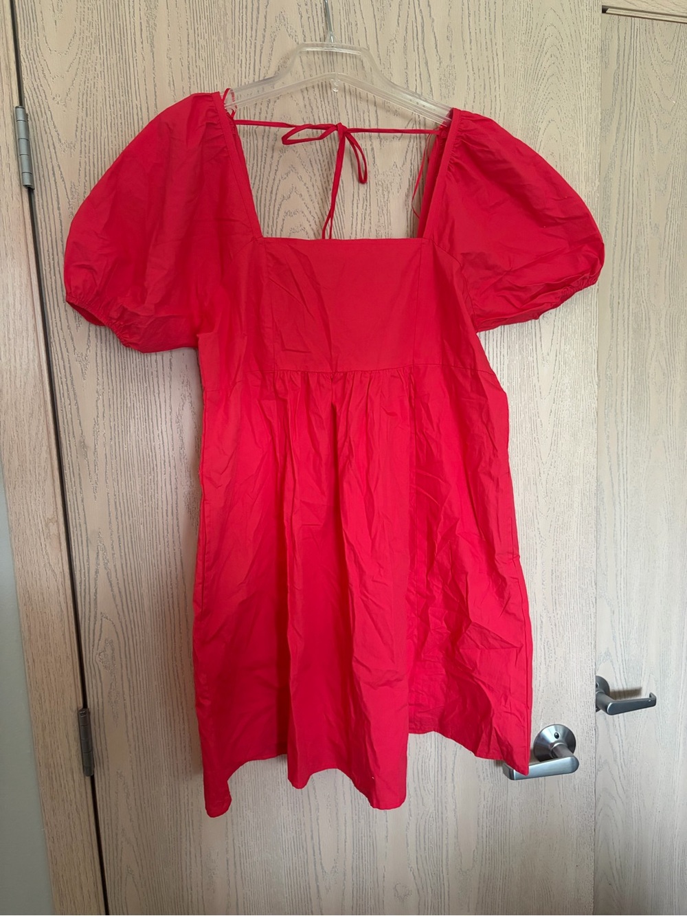 Draper James Vibrant Red Dress with Puff Sleeve Detail